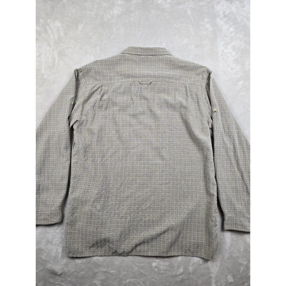 The North Face Button Up Shirt Mens XL Green Plaid‎ Long Sleeve Modal Roll Up